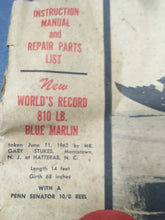 Load image into Gallery viewer, Vintage Brown Penn Reels Collectable (original) Penn Peerless No 9 Fishing Reel/In Box with Manuals
