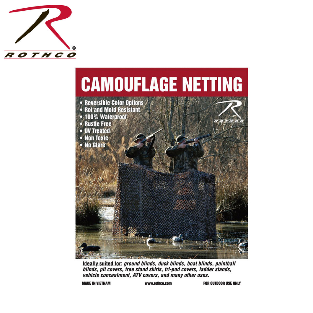 photo of rothco camouflage netting with two hunters behind it