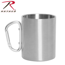 Load image into Gallery viewer, Rothco Insulated Stainless Steel Portable Camping Mug With Carabiner Handle – 15 oz
