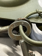 Load image into Gallery viewer, close up of military footlocker keys
