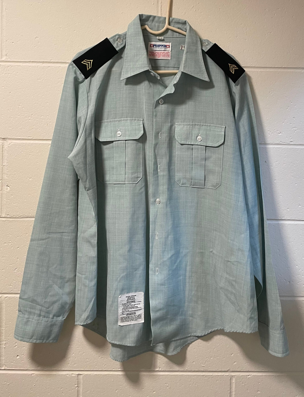 FRONT VIEW ARMY CLASS B SHIRT WITH SARGENT RANK