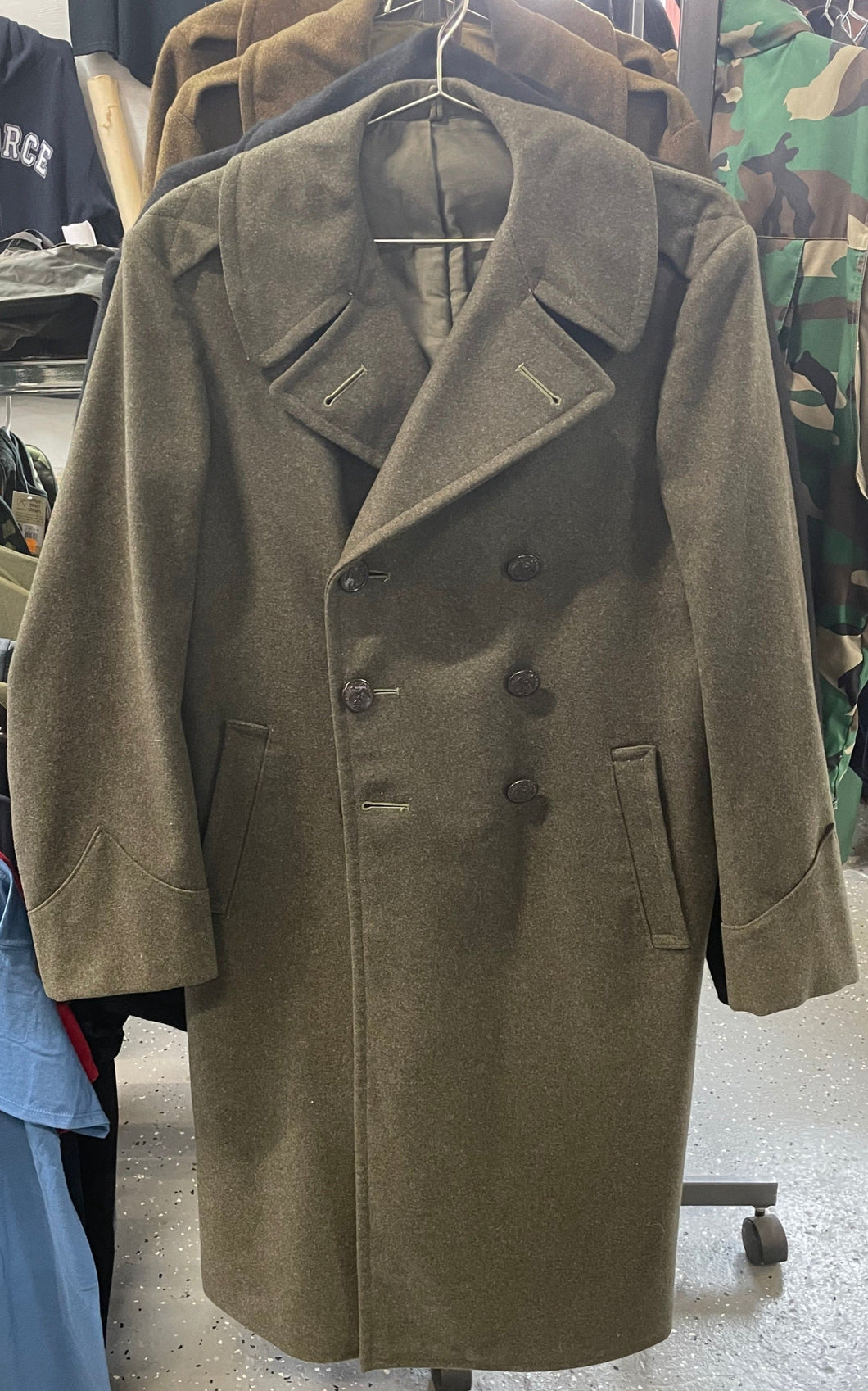 front view of ww2 marine wool coat
