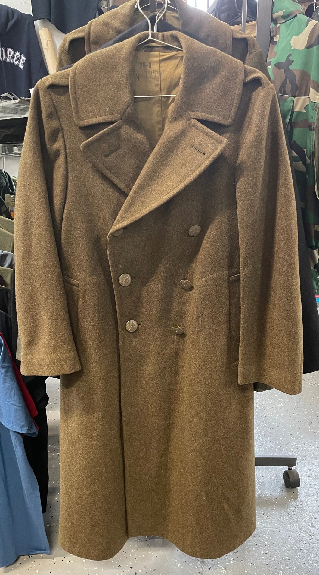 front view 1942 dated army wool jacket