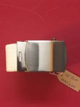 Load image into Gallery viewer, White Military Trouser Belt/Size 42/With Silver Buckle~Used
