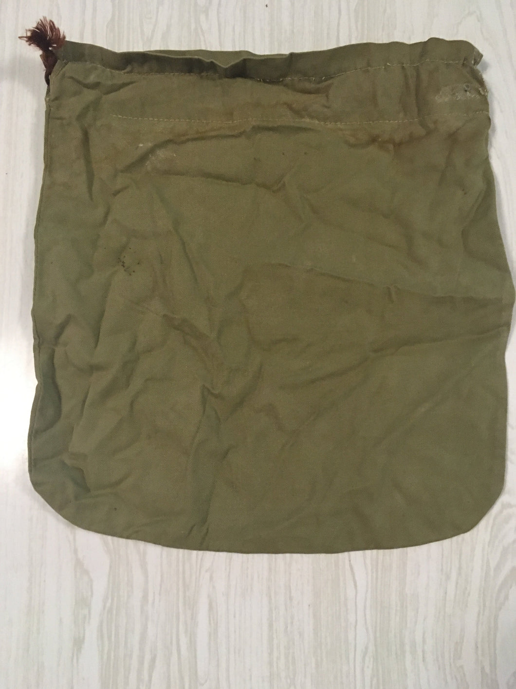 Vintage Military 12 inch x 11 inch drawstring cotton bag