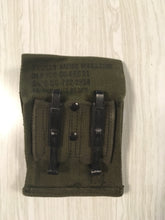 Load image into Gallery viewer, Canvas 2 Clip Ammo Pocket Pouch 45 Mag With Alice Clips~Vintage Used/Nice Condition
