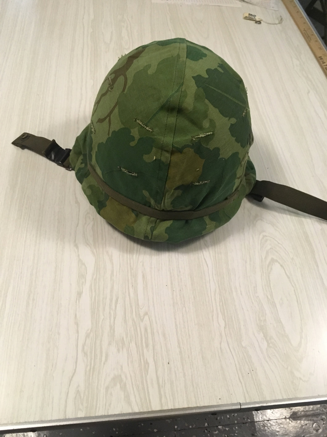1970 Vietnam Combat Helmet Liner, Pot and Early 1965 # 81116 Reversible Cover / Used Condition