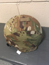 Load image into Gallery viewer, Like New  U.S. Gentex Kevlar Military Advanced Combat Helmet. Med  Complete with  OCP Camo Cover

