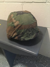 Load image into Gallery viewer, Like New Surplus Italian  Kevlar Military Combat Helmet. Med  Complete with Surplus BDU Camo Cover
