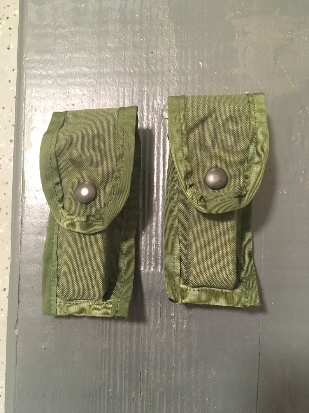 2-US Military 9MM Single Mag Magazine Pouch With Alice Clips/ OD/ New Old Stock MAGAZINES NOT INCLUDED