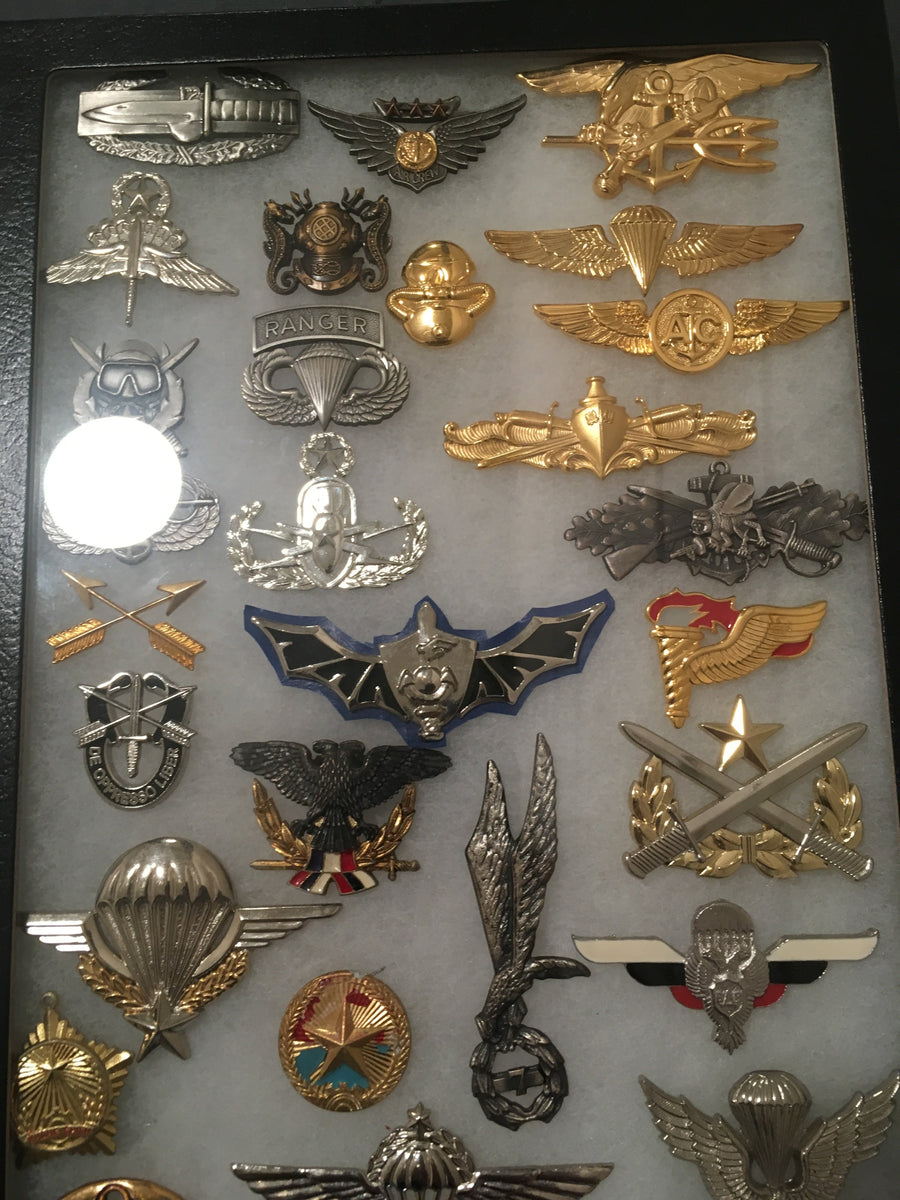 Unique Military Display Box~30 Military Badges – Major Mike's Military ...