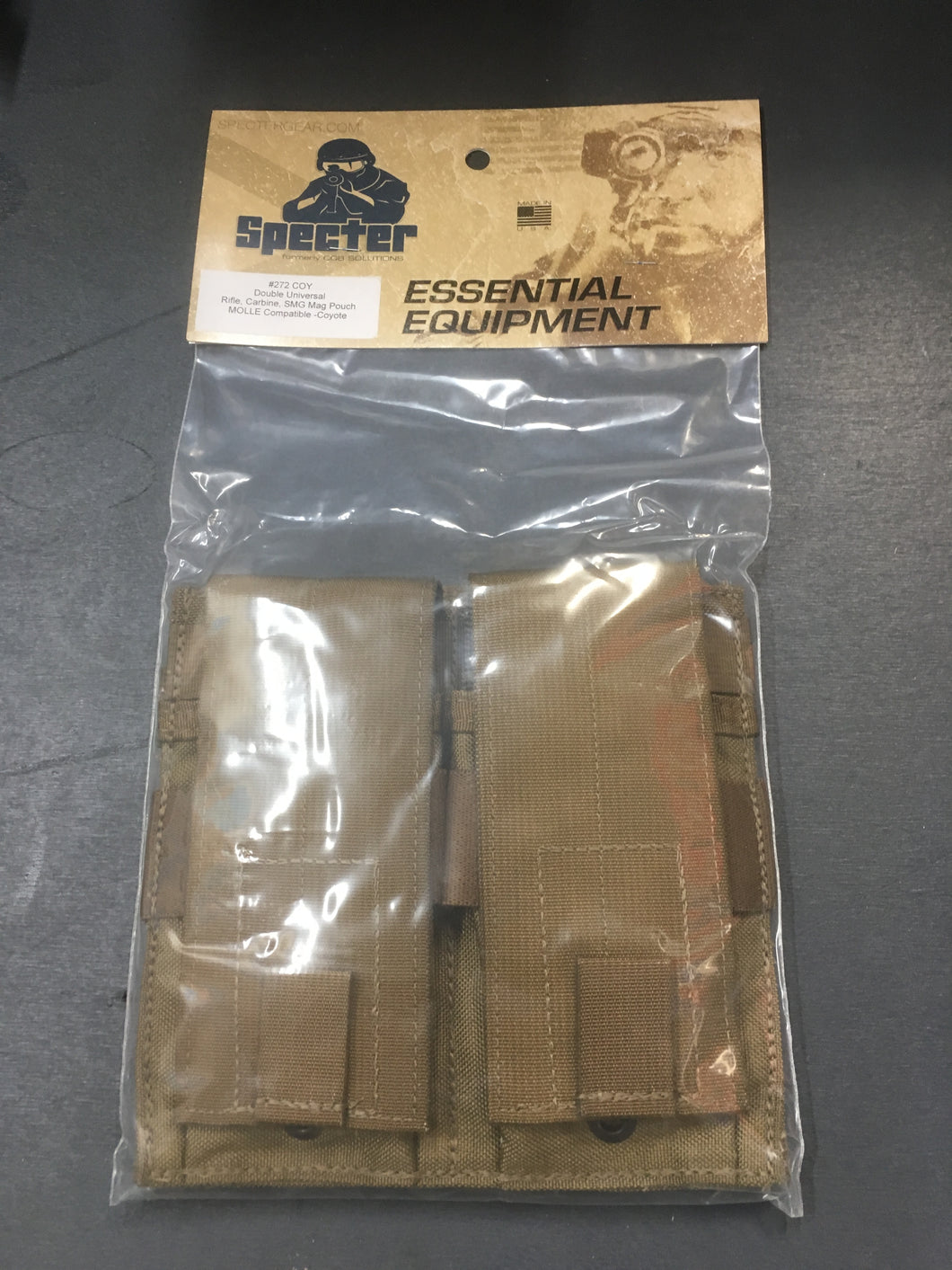 Specter Universal 2 Mag Pouch Coyote- Fits AR-15, AR-10, AK, SMG/PCC, 308 & More