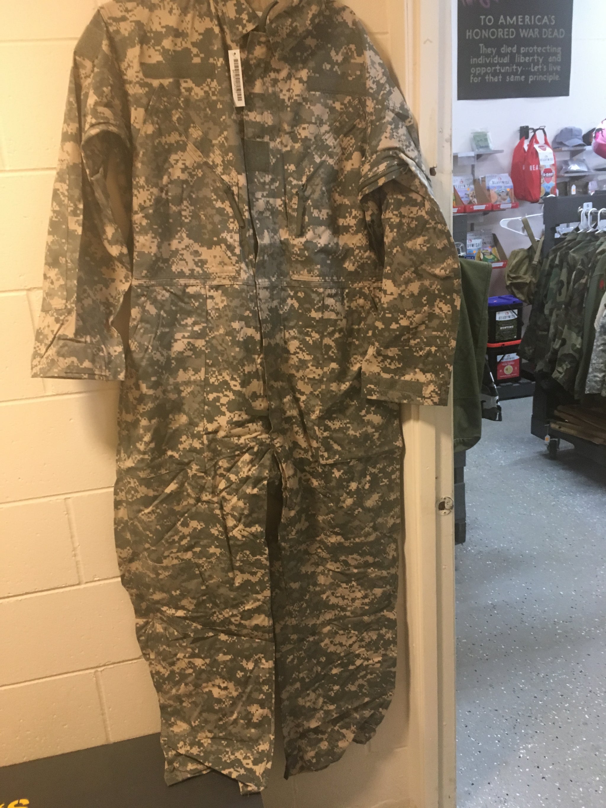 Army COVERALLS , MECHANICS SIZE: LARGE NSN:8415-01-534-7377/ACU Patter –  Major Mike's Military Surplus and Camping Supplies