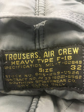 Load image into Gallery viewer, VINTAGE ORIGINAL USAF AIR CREW HEAVY TROUSERS TYPE F-18 1970&#39;s Size 32
