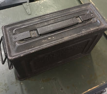 Load image into Gallery viewer, Vintage Used WWII Cal .30 M1 Ammunition Box  Crown Flaming Bomb And Bullet~Protective Brown Paint
