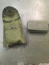 Load image into Gallery viewer, Vintage Early Military First Aid Pouch With Metal First Aid Packet U S Gov&#39;t Carlisle Model
