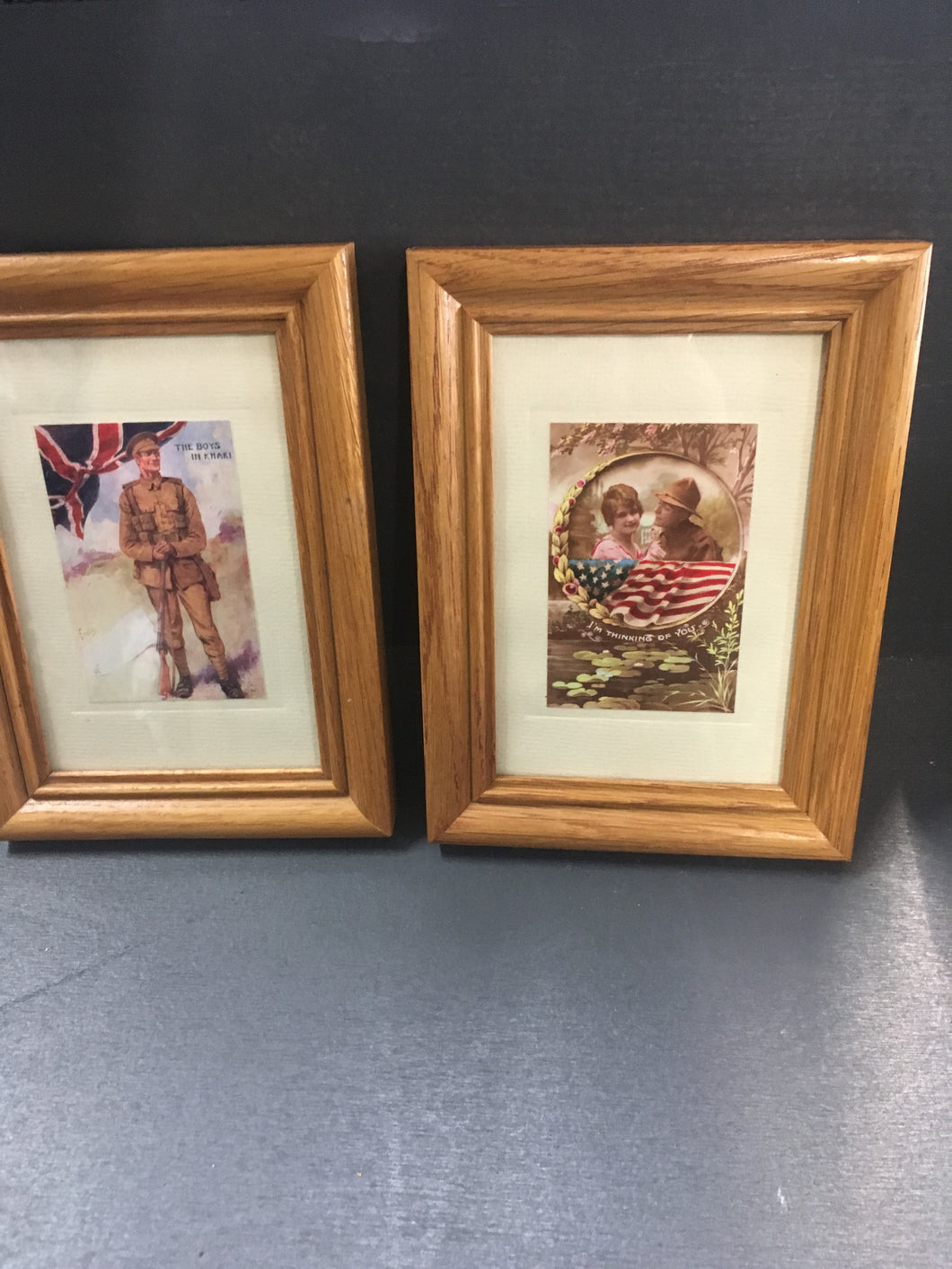 Unique WW 1 Themed Prints in Matching Frames~5 1/2