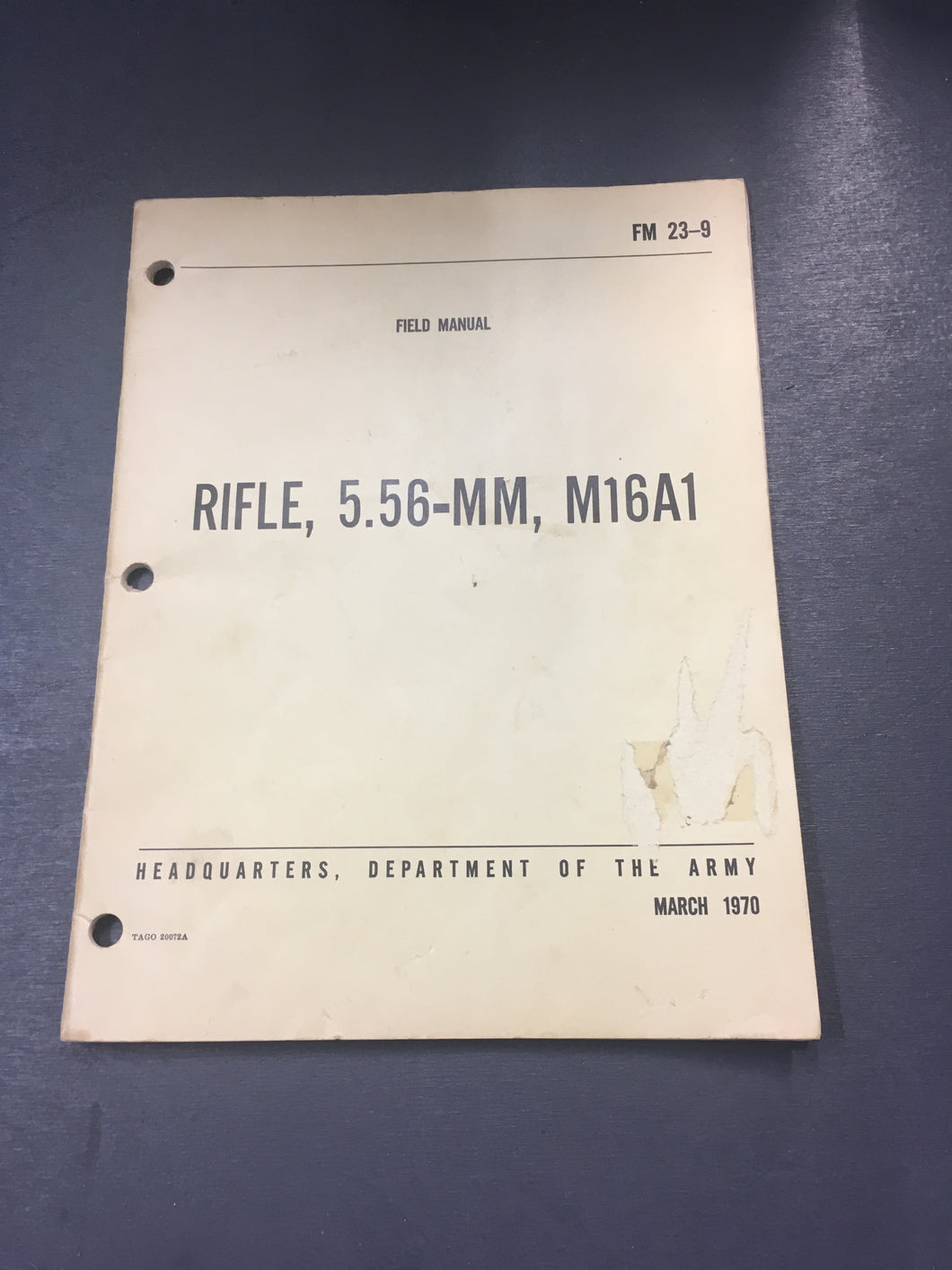 Vietnam Era FM 23-9 Rifle, 5.56-MM, M16A1, March 1970 Manual