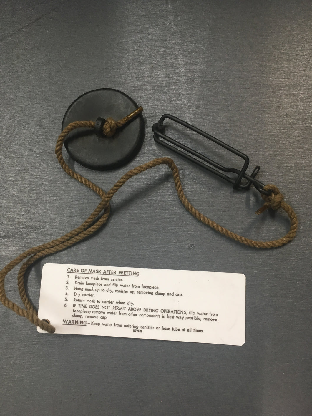 Vintage/ Unique Component of a C3 Waterproofing Kit for An M6 Gas Mask