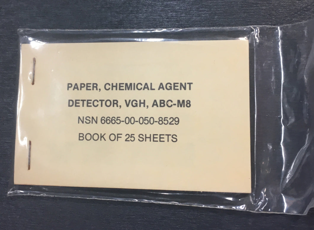 M8 Chemical Agent Detector Paper NSN: 6665-00-050-8529/Sealed Pack D.O.M. 12/83