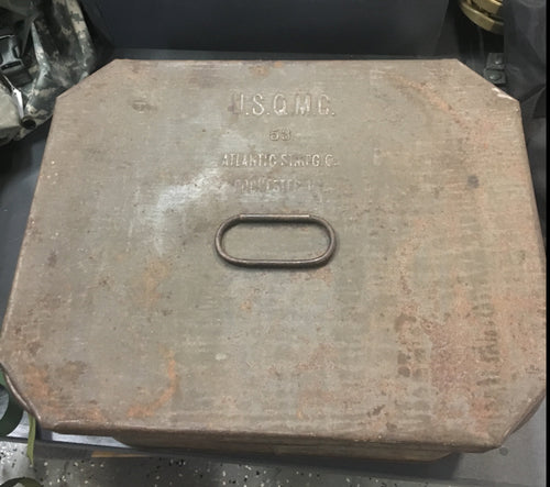 Top view of ww2 antique bread box