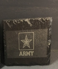 Load image into Gallery viewer, slate army coaster highlighting star army symbol
