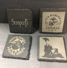 Load image into Gallery viewer, Marine corps slate 4 coaster set
