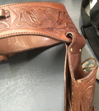 Load image into Gallery viewer, BACK SIDE VIEW OF TOOLED WESTERN HOLSTER
