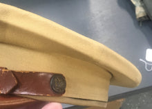 Load image into Gallery viewer, Original Early WW2 U.S. Army Enlisted Mens Khaki Visor Cap w/Badge
