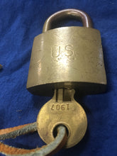 Load image into Gallery viewer, vintage lock with front view and key number visable
